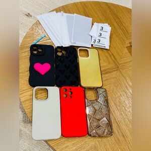 Colorful Phone Case and Screen Protector Set Iphone 15 Pro max